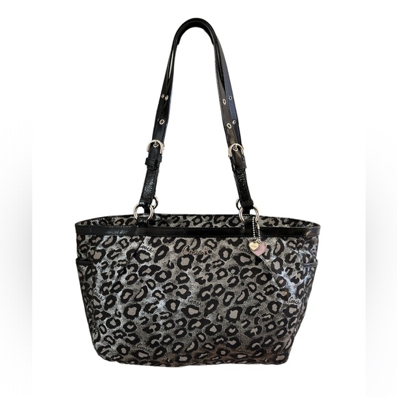 Coach Handbags - Rare Coach Ocelot Leopard Silver Shoulder Bag Vintage F17675